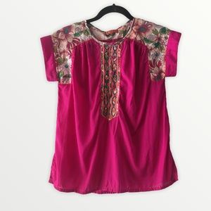 By Lysgaard NWT Fushia embroidered blouse